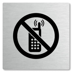 Zákaz telefonování, 100x100mm, stříbrná, Nevada